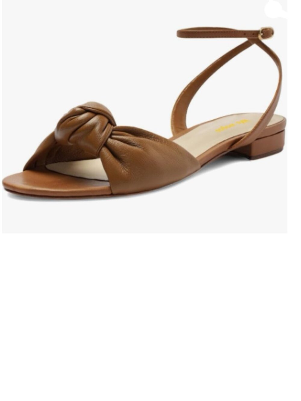 Wo Wagas Brown Open Toe Ankle Strap Buckle Sandals Knots Block Low Heels Shoes